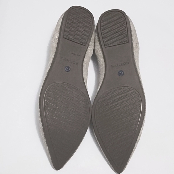 Rothy's knit Point Toe Light Gray Flat Shoes - Picture 7 of 11